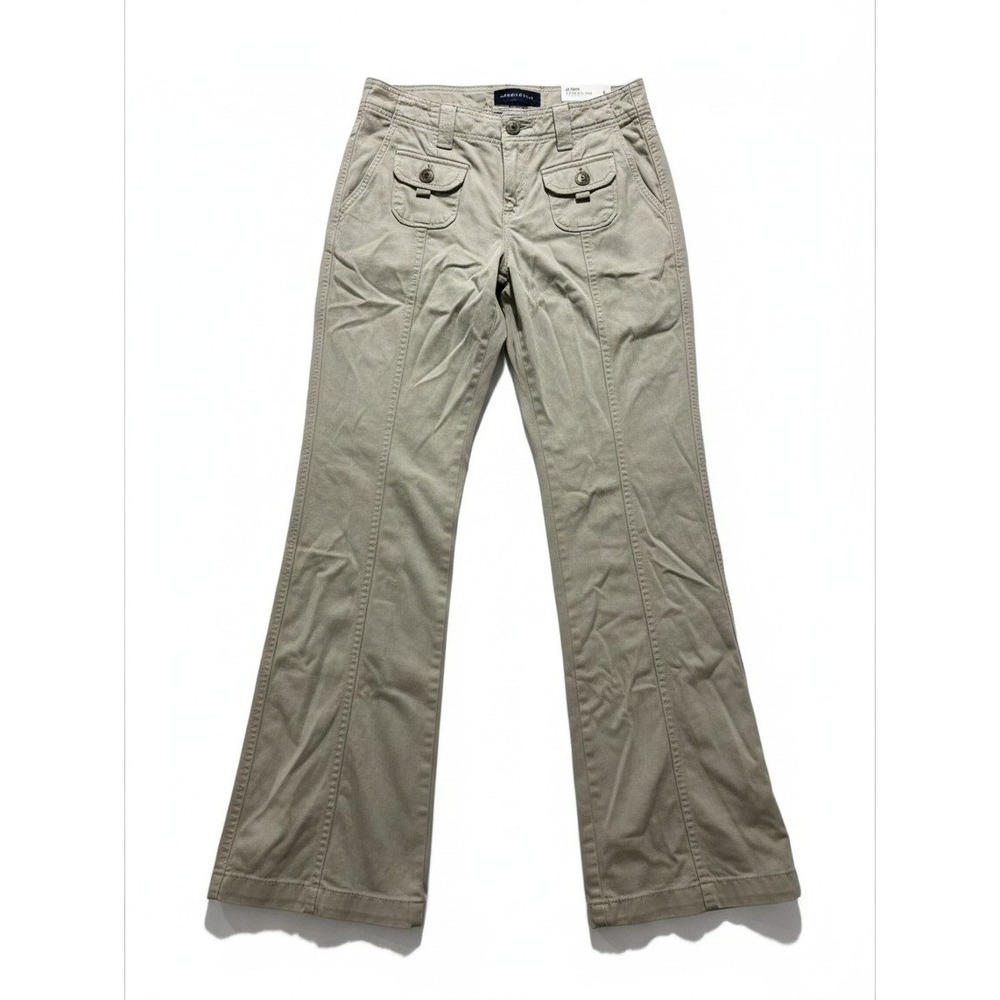 Aeropostale 0 Khaki Low Rise Flare Pants Womens Vintage Casual Y2K Twill